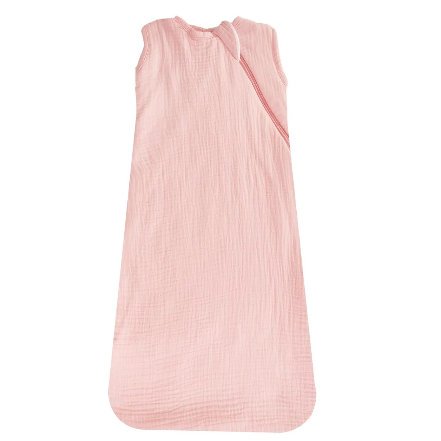 Unisex Organic Cotton Muslin Baby Unisex Wearable Blanket with 2 Ways Zipper 1.0 Tog Sleep Sack for 18-24 Months Pink