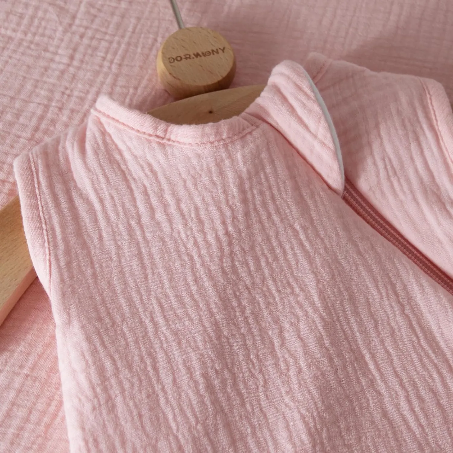Unisex Organic Cotton Muslin Baby Unisex Wearable Blanket with 2 Ways Zipper 1.0 Tog Sleep Sack for 18-24 Months Pink