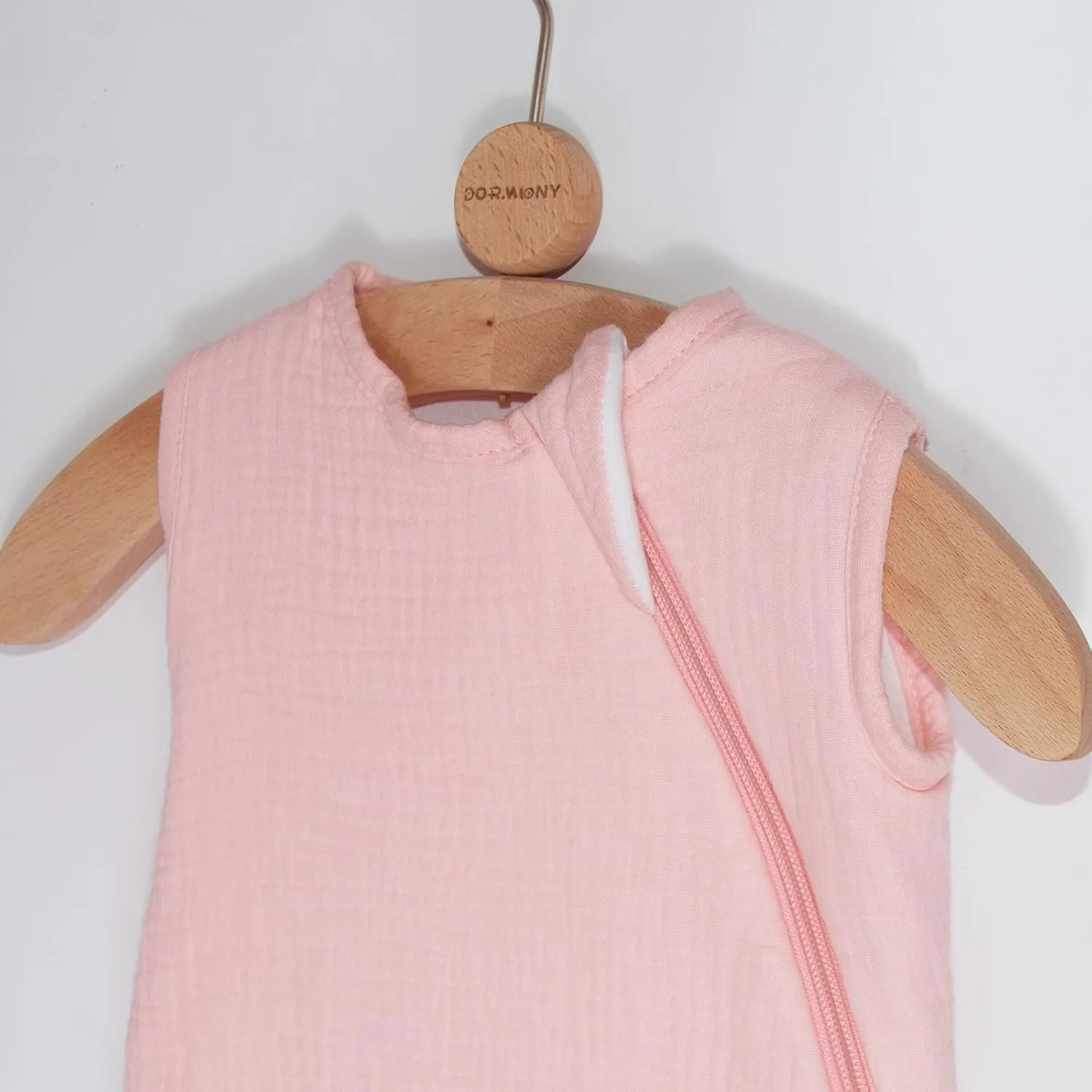 Unisex Organic Cotton Muslin Baby Unisex Wearable Blanket with 2 Ways Zipper 1.0 Tog Sleep Sack for 18-24 Months Pink