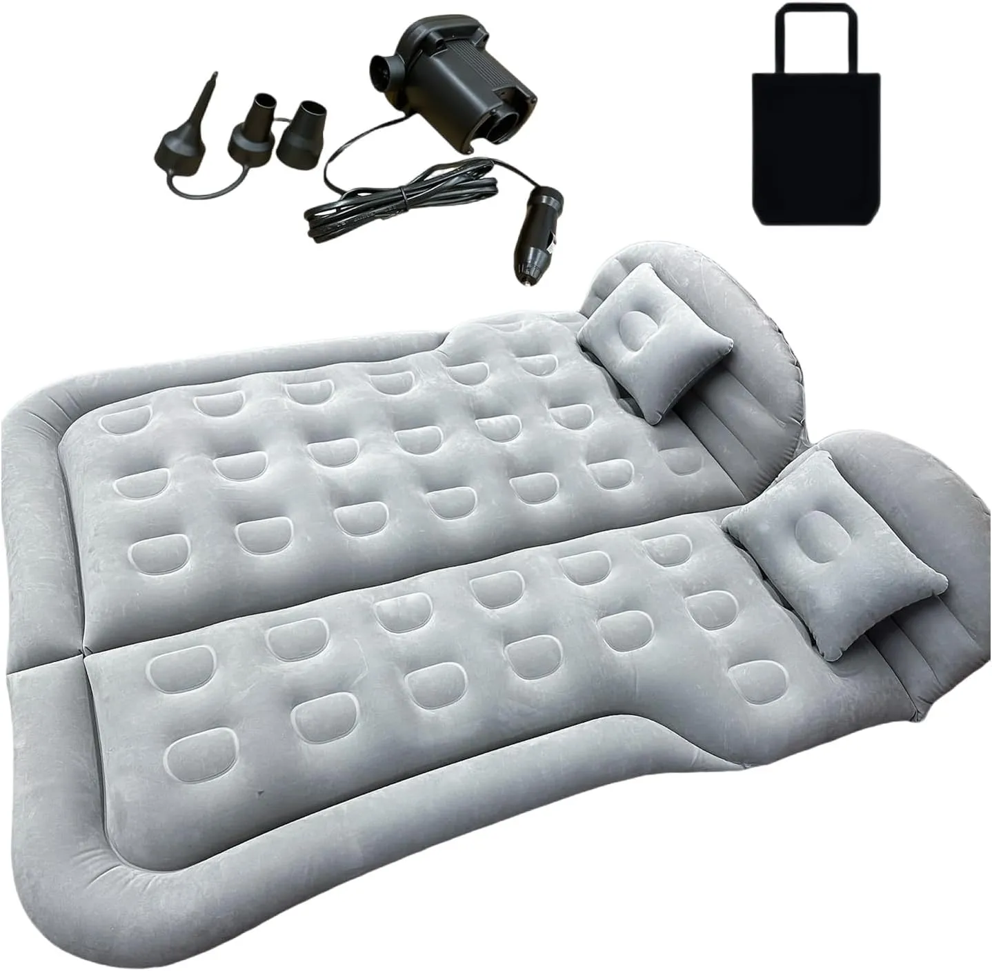 Universal SUV Air Mattress with Electric Air Pump and 2 Pillows, Portable Car Camping Mattress Outdoor Inflatable Car Sleeping Bed with Carry Bag for Home Camping Travel Sleeping Pad Mattress