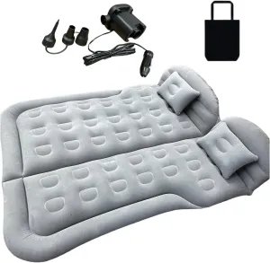 Universal SUV Air Mattress with Electric Air Pump and 2 Pillows, Portable Car Camping Mattress Outdoor Inflatable Car Sleeping Bed with Carry Bag for Home Camping Travel Sleeping Pad Mattress