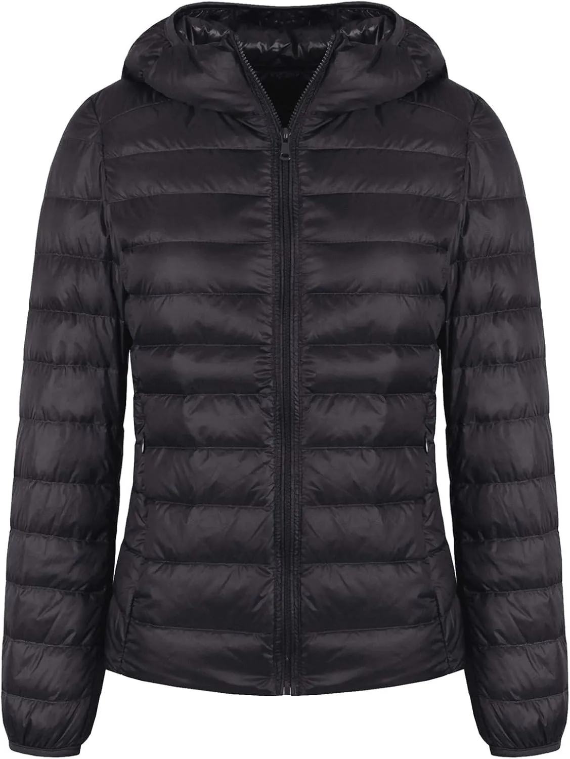 Valennia Women's Short Down Coat Packable Puffer Jacket With Hooded Winter Ultra Light Outerwear