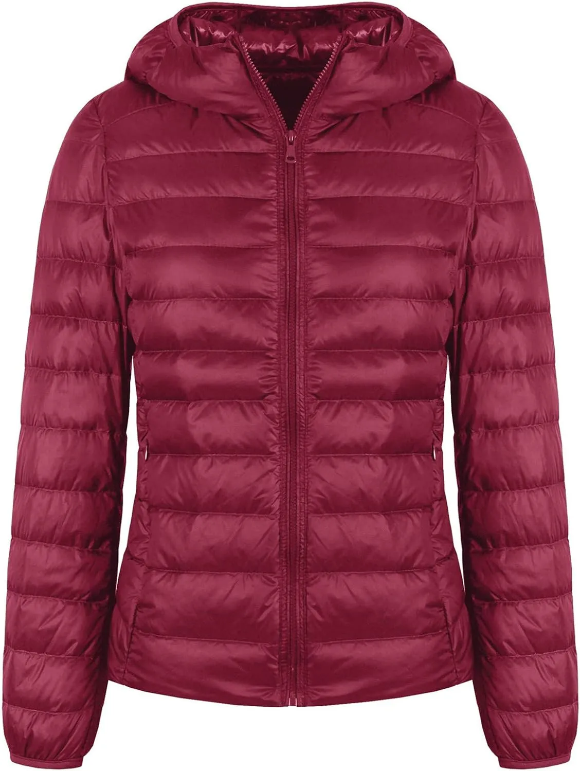 Valennia Women's Short Down Coat Packable Puffer Jacket With Hooded Winter Ultra Light Outerwear