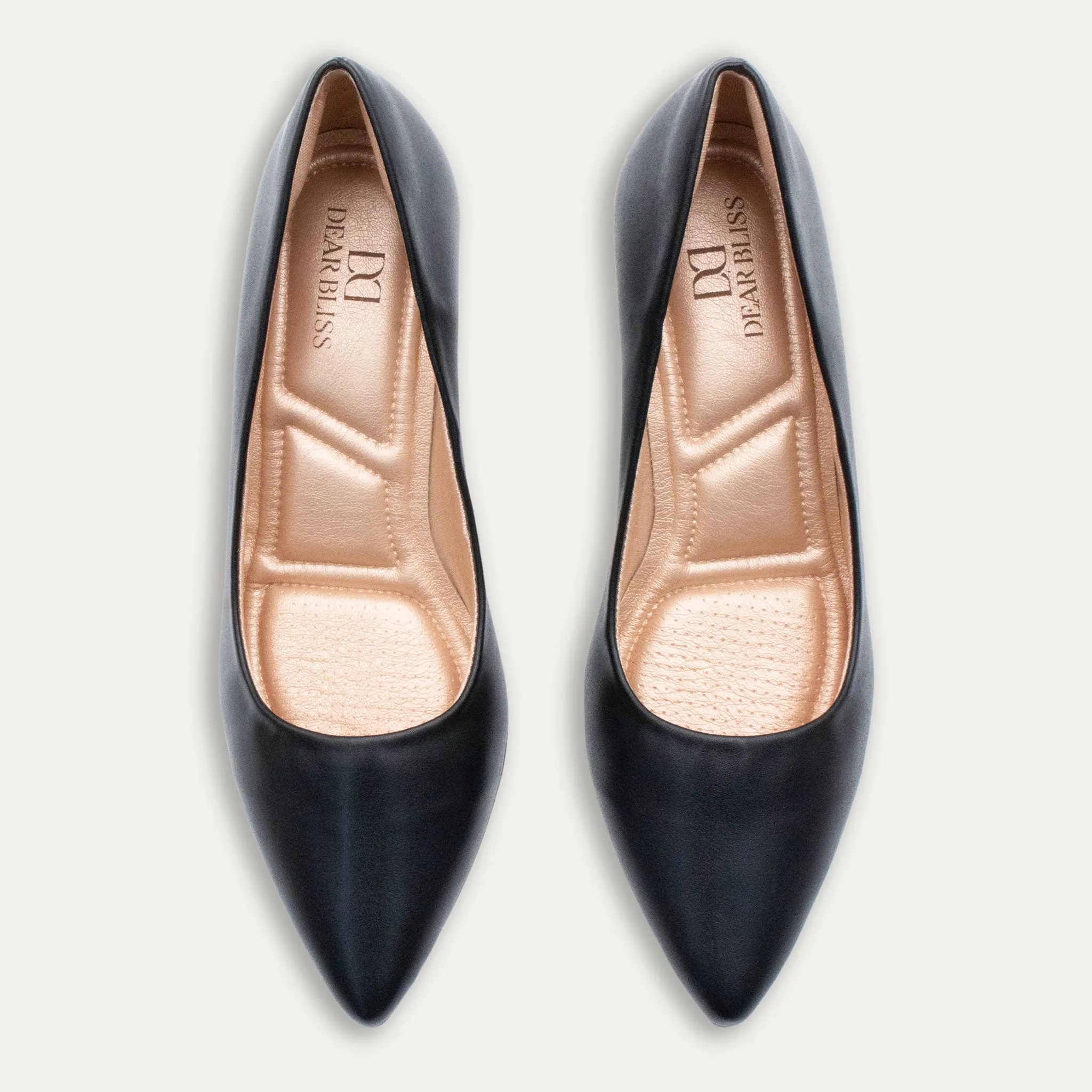 Valeria Black Pointed Toe Block Heels