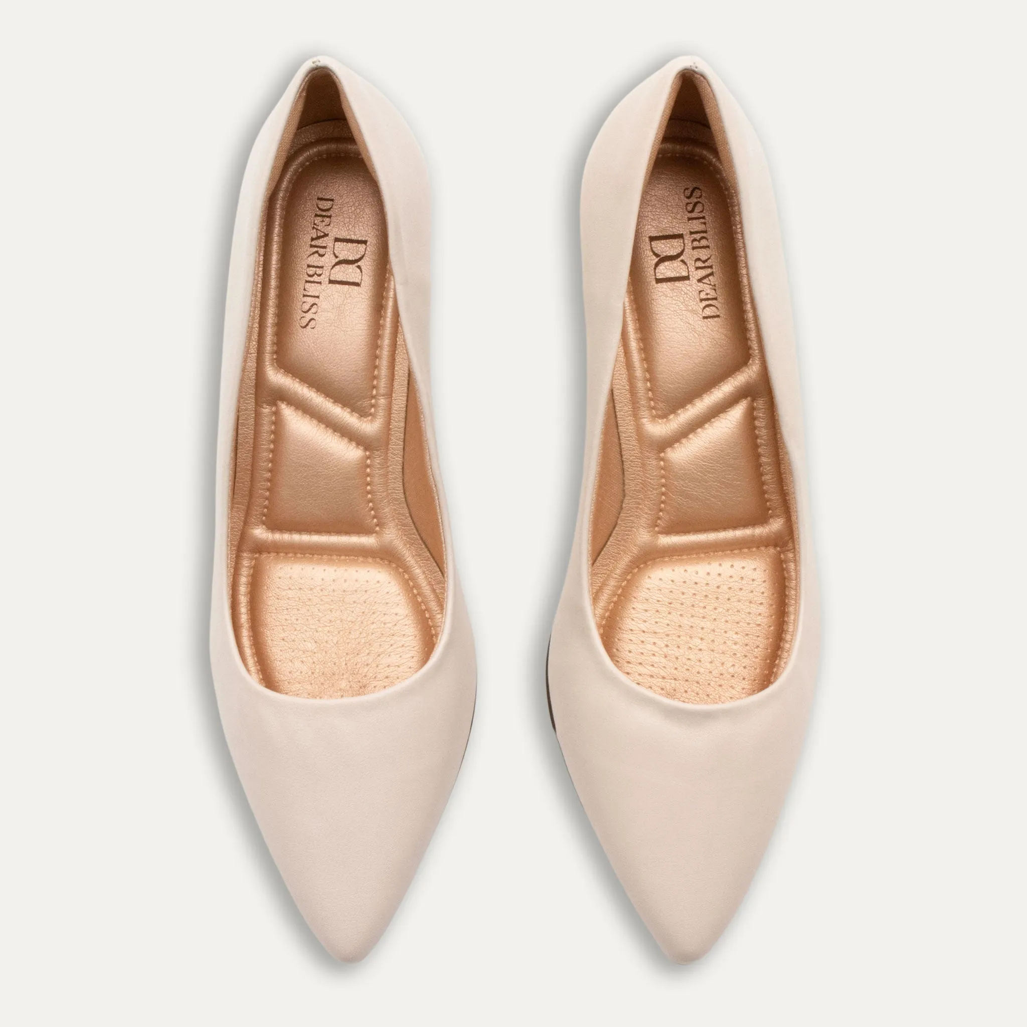 Valeria Off-White Pointed Toe Block Heels