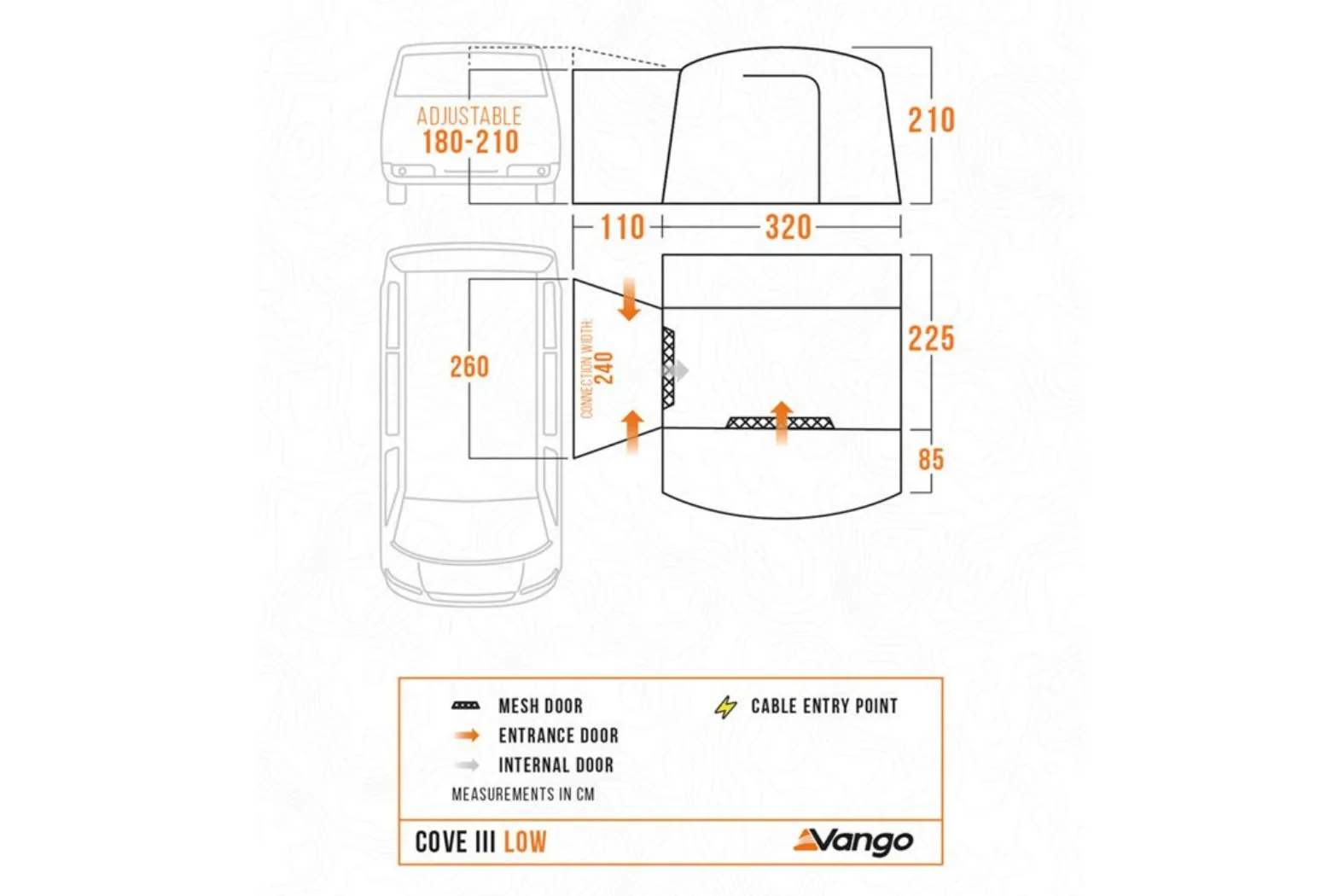 Vango Cove 2 poled Drive Away Awning Low 2025 (180-210cm)