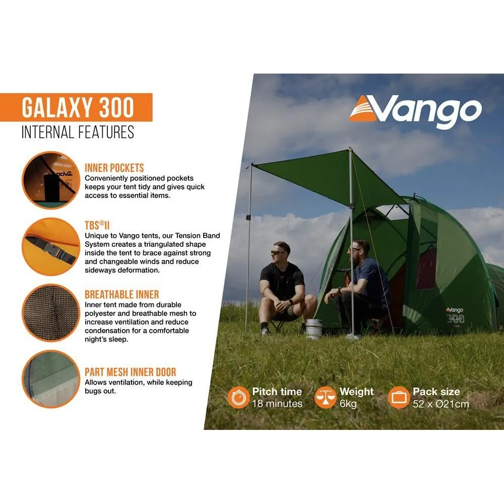 Vango Galaxy 300 Forest Green 3 Person Tent