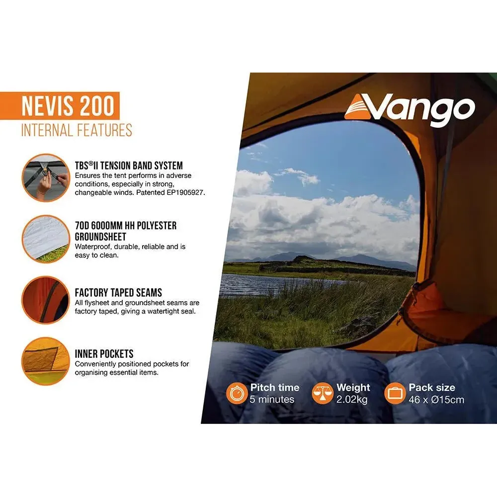 Vango Nevis 200 Pamir Green 2 Person Tent