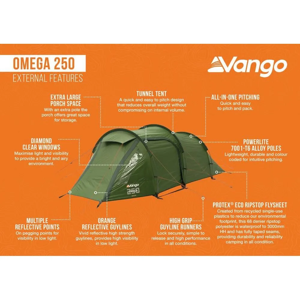 Vango Omega 250 Forest Green 2 Person Tent