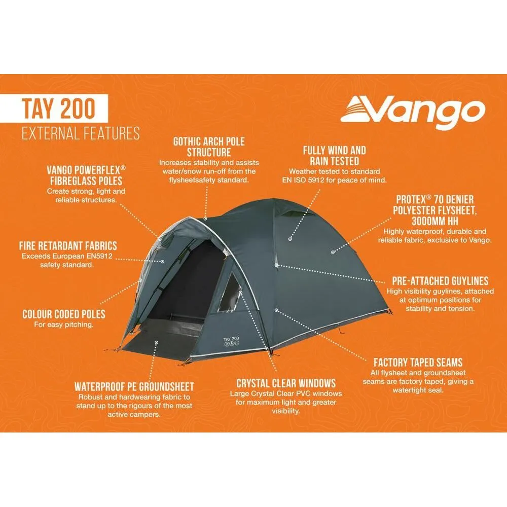 Vango Tay 200 Deep Blue 2 Person Poled Tent