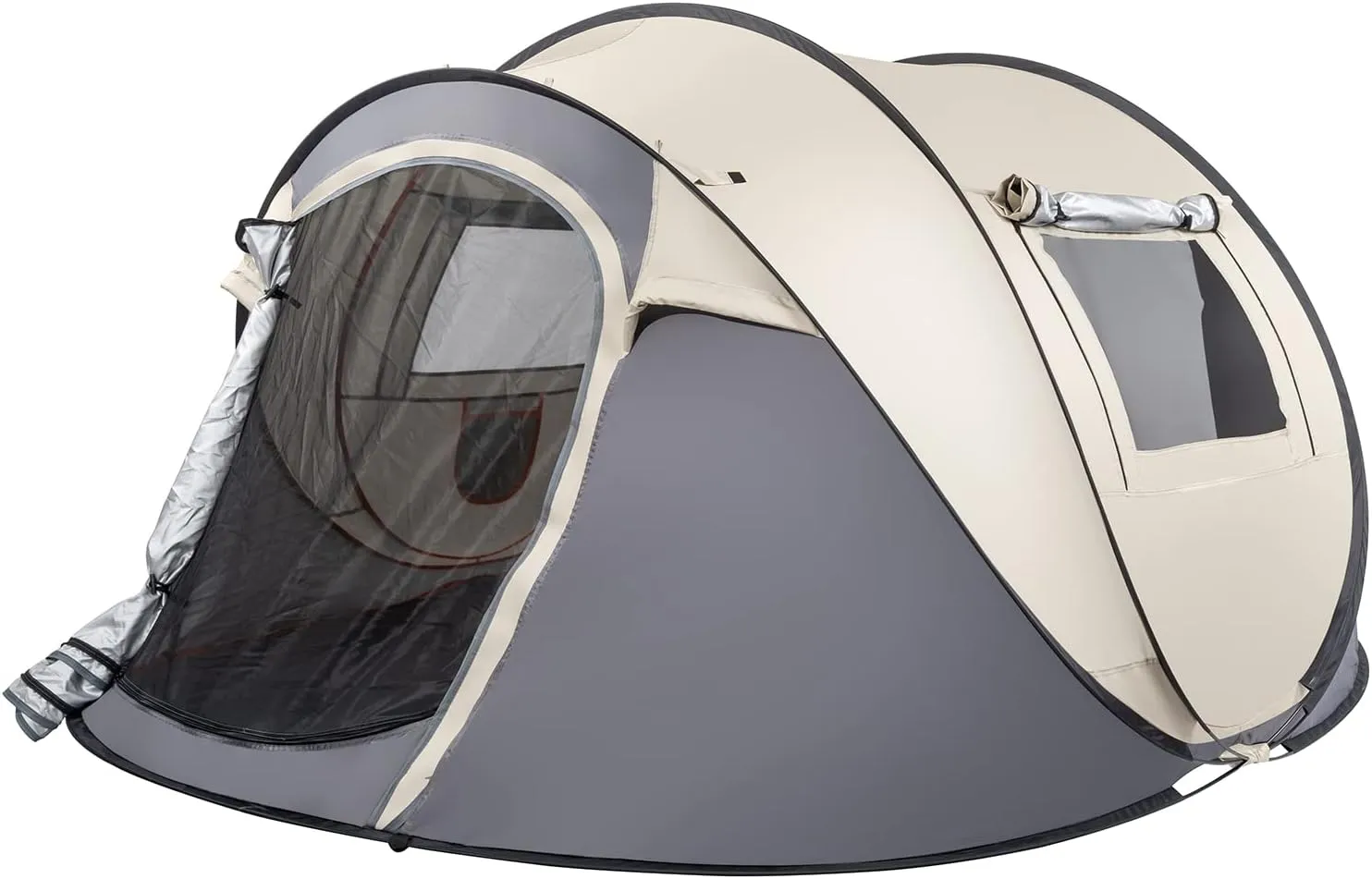 Vasitelan 4 Person Easy Pop Up Tent Waterproof Automatic Setup 2 Doors-Instant Family Tents for Camping Hiking & Traveling