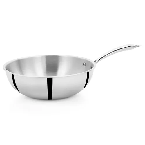 VINOD Doniv Titanium Triply Stainless Steel Wok 26 cms, Capacity 3.30 Liter