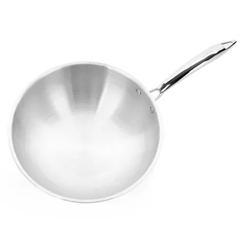 VINOD Doniv Titanium Triply Stainless Steel Wok 26 cms, Capacity 3.30 Liter