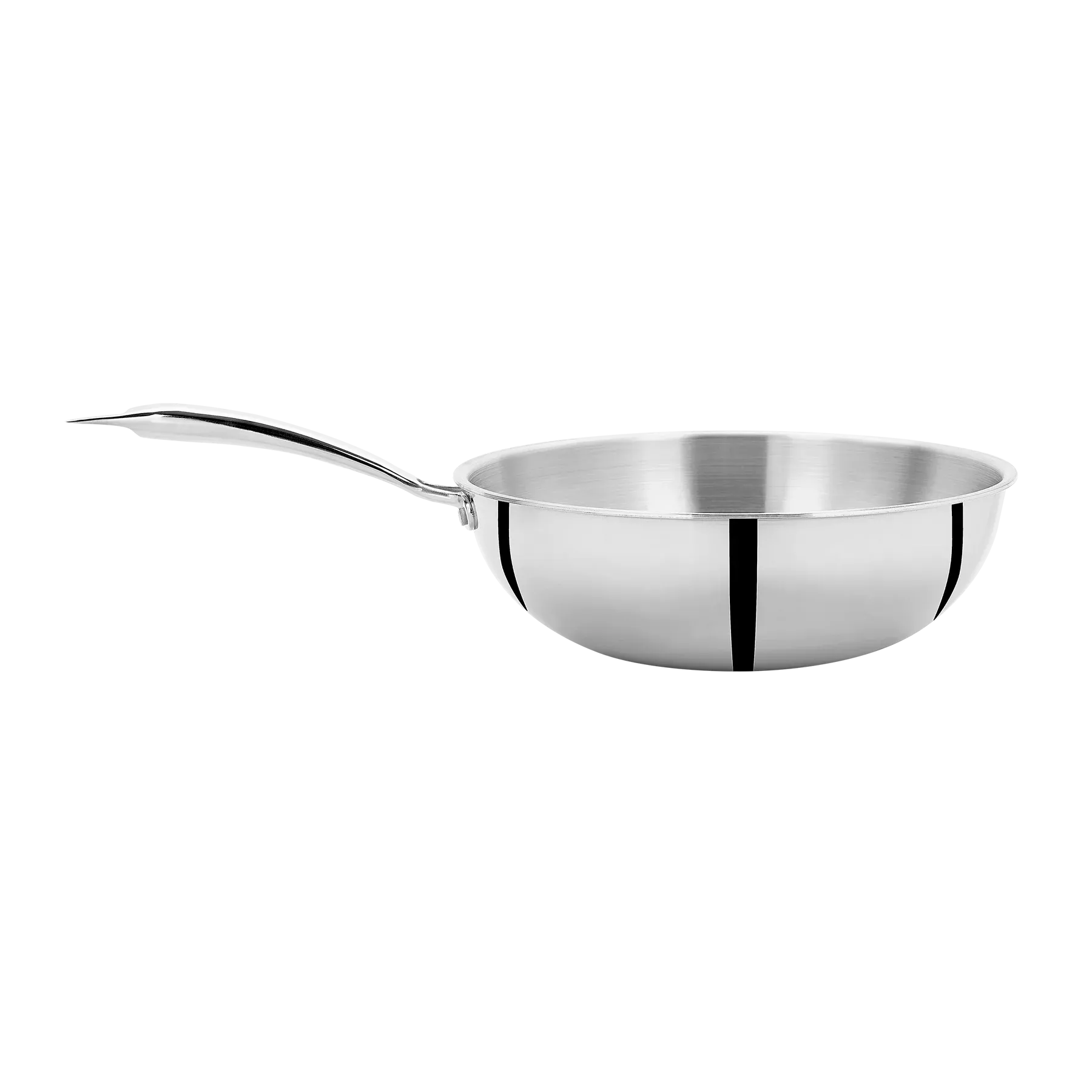 VINOD Doniv Titanium Triply Stainless Steel Wok 26 cms, Capacity 3.30 Liter
