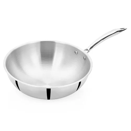 VINOD Doniv Titanium Triply Stainless Steel Wok 26 cms, Capacity 3.30 Liter