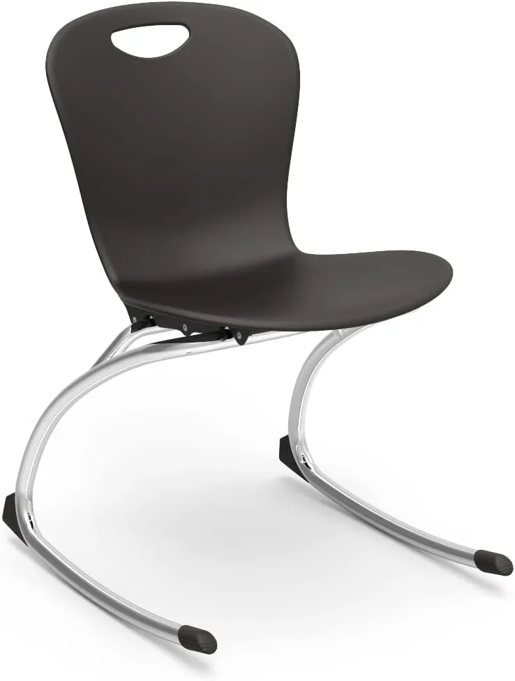 Virco ZROCK18 School Rocking Chair, ZUMA Rocker Series 18" Seat Height for Students 5th Grade - Adult, Appropriate for Libraries, Break Rooms and Reading Nooks - Black (10 Chairs)