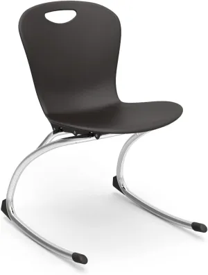 Virco ZROCK18 School Rocking Chair, ZUMA Rocker Series 18" Seat Height for Students 5th Grade - Adult, Appropriate for Libraries, Break Rooms and Reading Nooks - Black (10 Chairs)