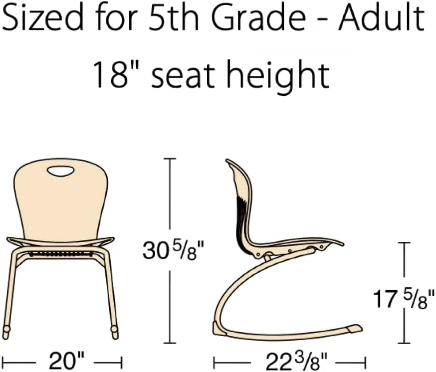 Virco ZROCK18 School Rocking Chair, ZUMA Rocker Series 18" Seat Height for Students 5th Grade - Adult, Appropriate for Libraries, Break Rooms and Reading Nooks - Navy (10 Chairs)