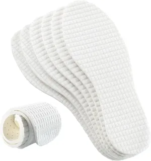 VivoFoot 3 Pairs Anti Odour Cotton Insoles, Breathable Terry Barefoot Odour Eating Inserts, Cut-to-Size Everyday Comfort Replacement Shoe Pads for Men & Women