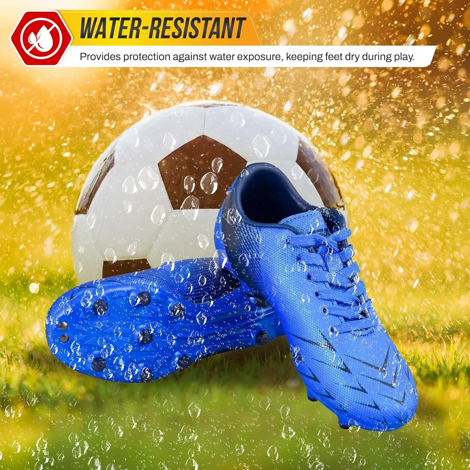 Vizari Ranger Youth Firm Ground Soccer Cleats – FG Outdoor Football Shoes | Ideal for Toddlers & Little/Big Kids | Snug Fit with Long-Lasting Comfort