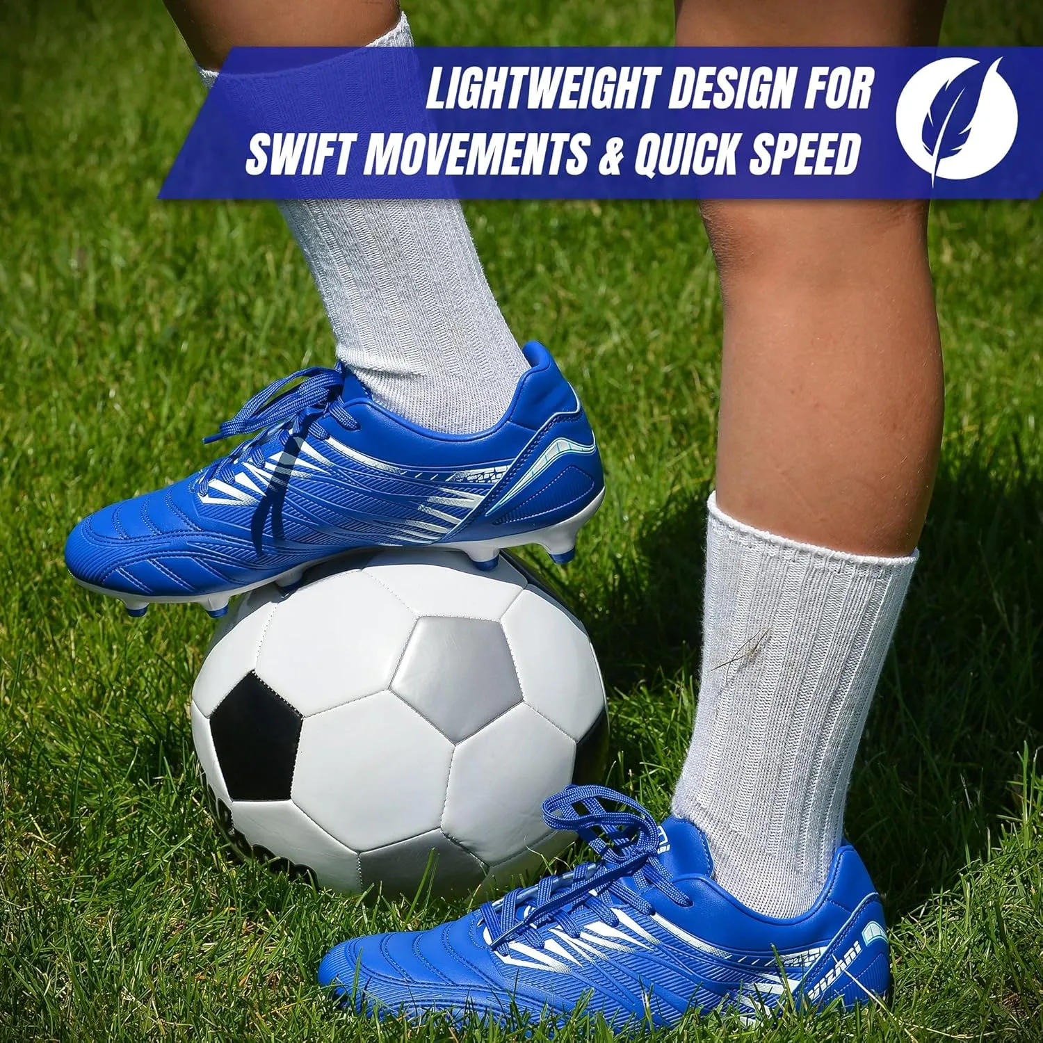 Vizari Ranger Youth Firm Ground Soccer Cleats – FG Outdoor Football Shoes | Ideal for Toddlers & Little/Big Kids | Snug Fit with Long-Lasting Comfort