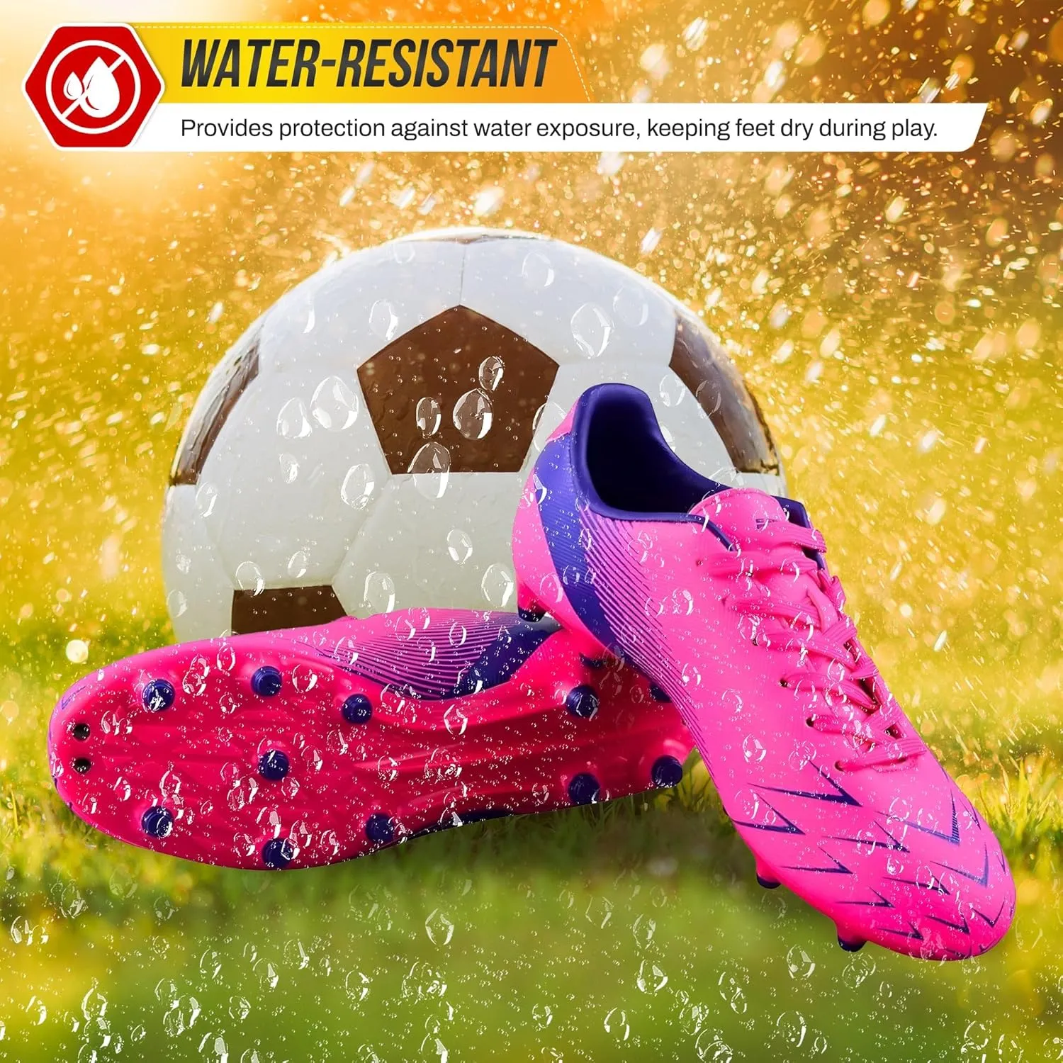 Vizari Ranger Youth Firm Ground Soccer Cleats – FG Outdoor Football Shoes | Ideal for Toddlers & Little/Big Kids | Snug Fit with Long-Lasting Comfort