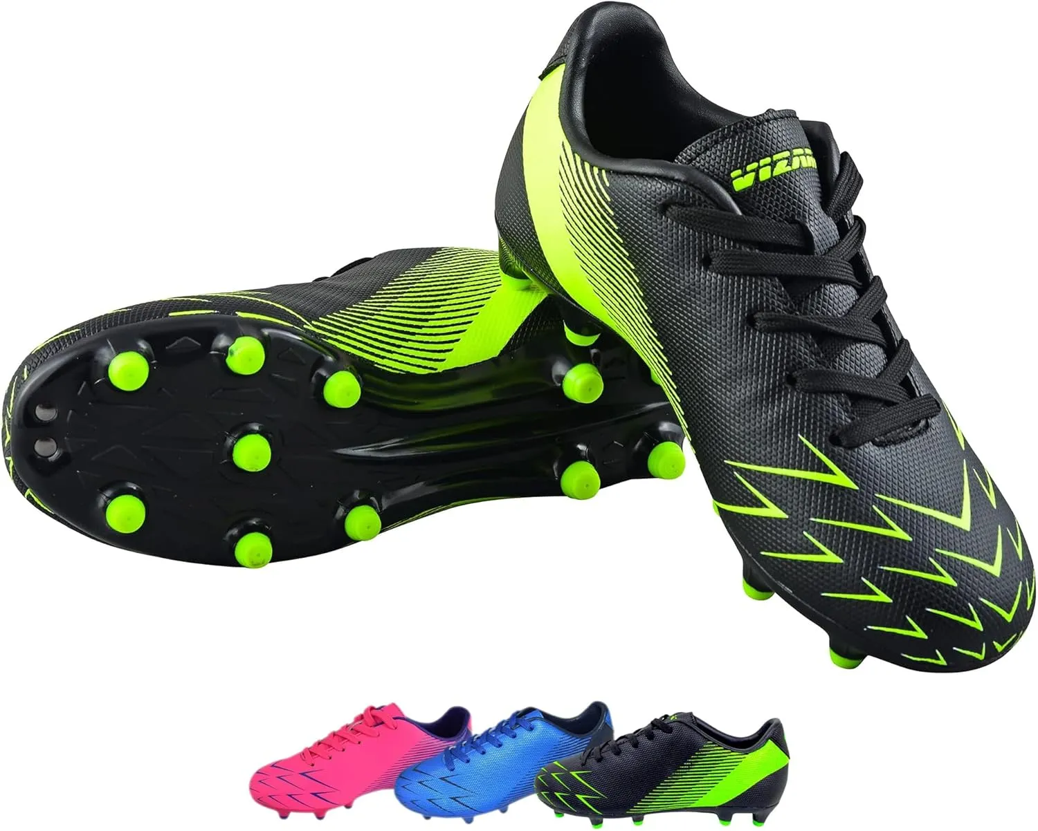 Vizari Ranger Youth Firm Ground Soccer Cleats – FG Outdoor Football Shoes | Ideal for Toddlers & Little/Big Kids | Snug Fit with Long-Lasting Comfort
