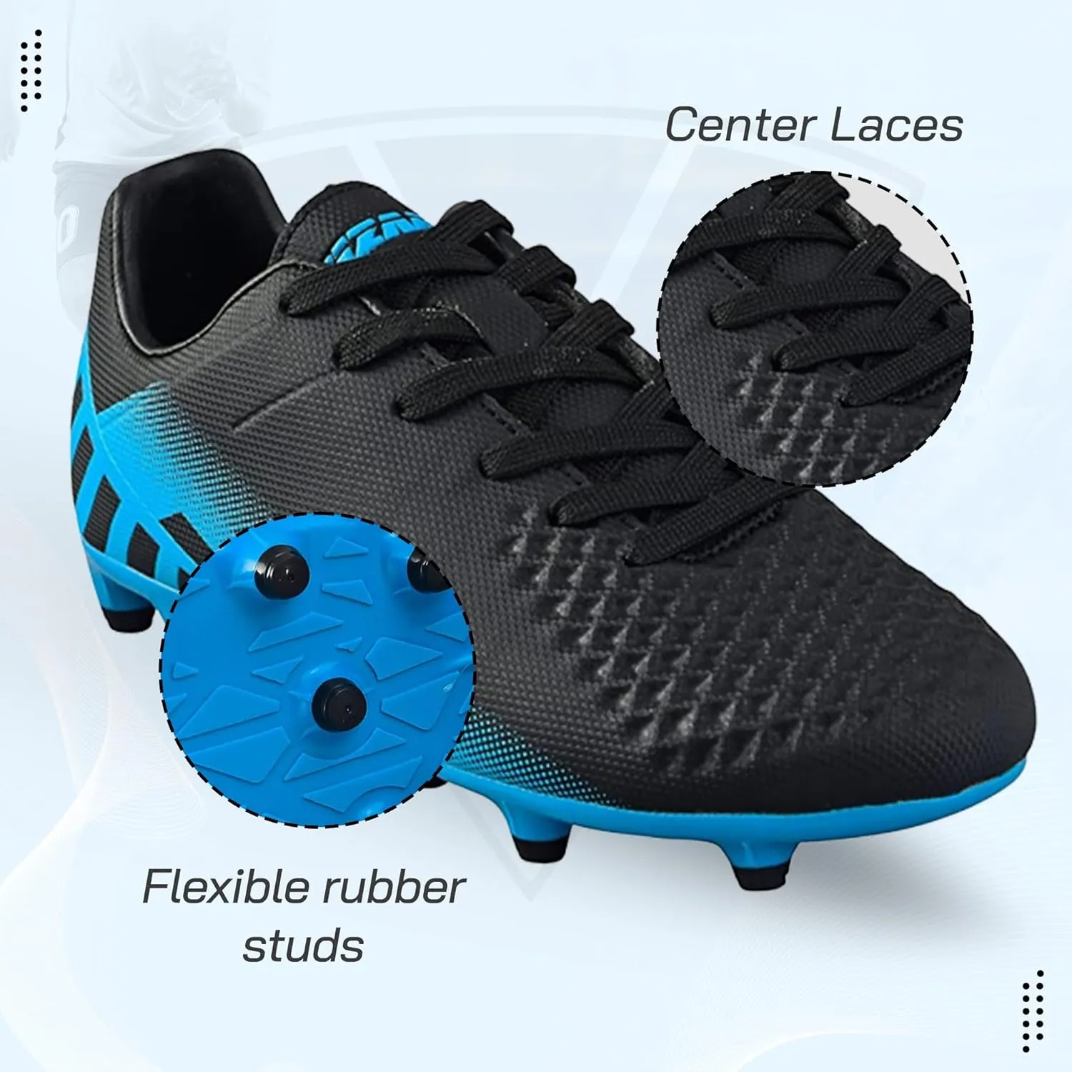 Vizari Youth Firm Ground Soccer Cleats for Kids - Boys, Girls | FG Football Shoes | Maximum Traction & Long Lasting | Designed for Extra Support & Comfort