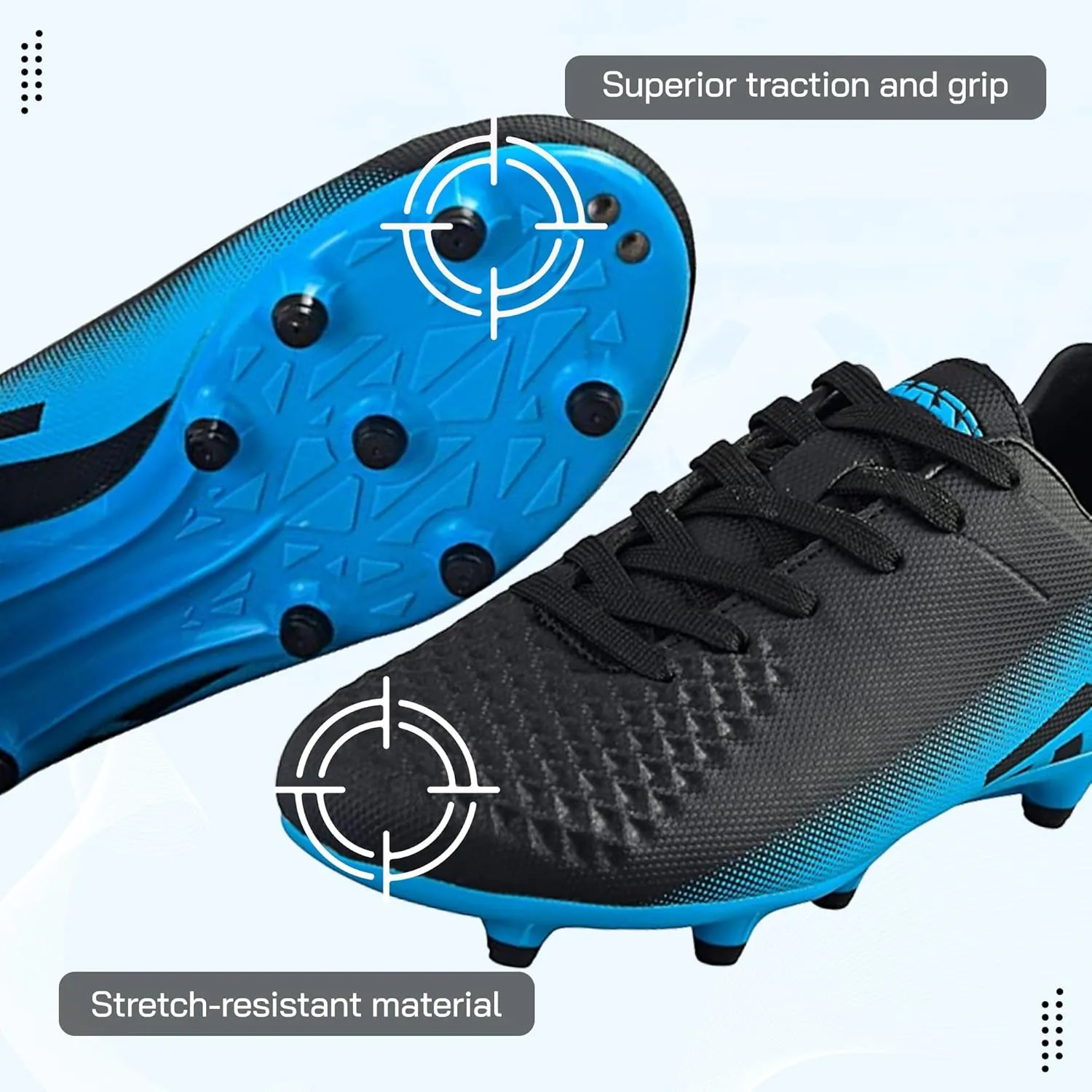 Vizari Youth Firm Ground Soccer Cleats for Kids - Boys, Girls | FG Football Shoes | Maximum Traction & Long Lasting | Designed for Extra Support & Comfort