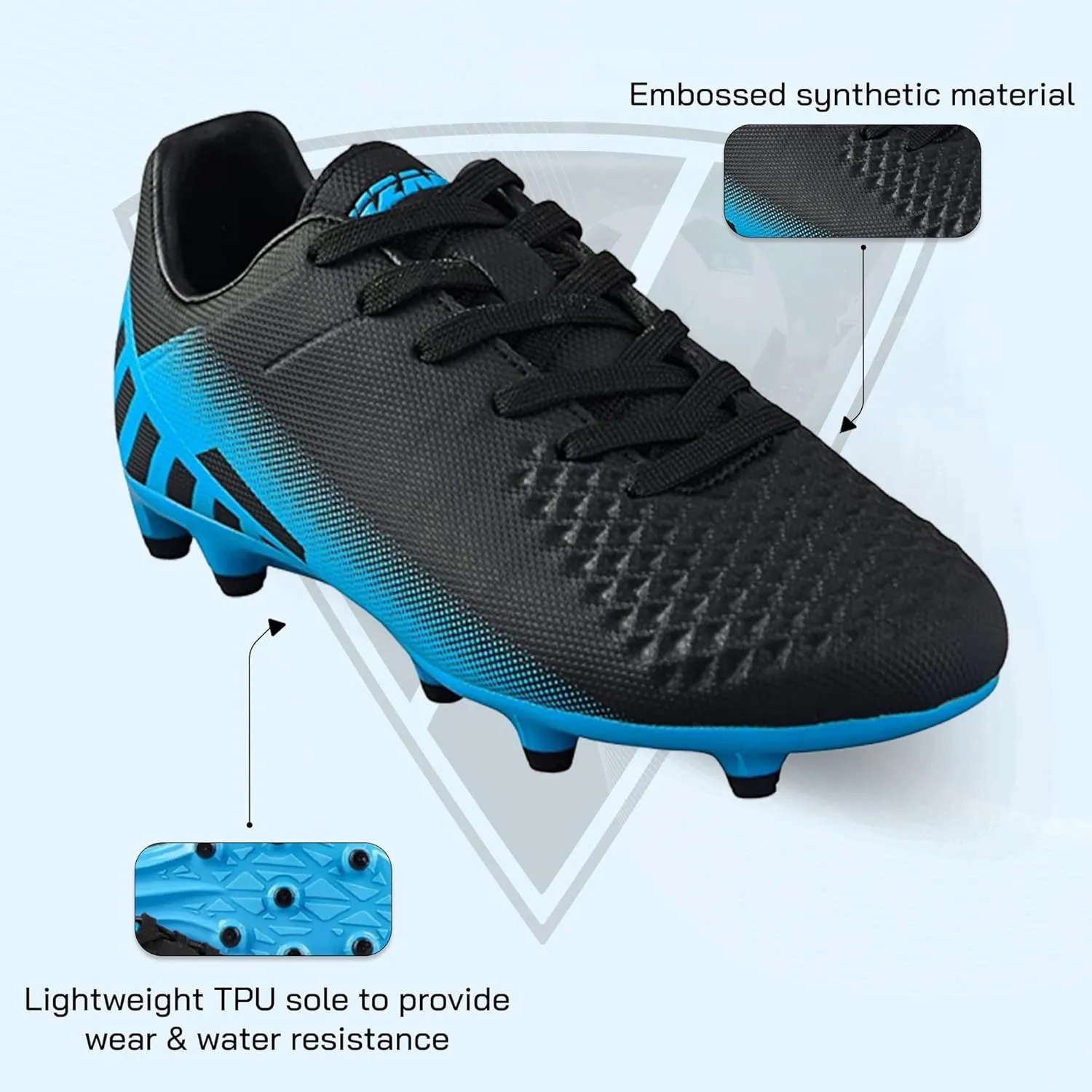 Vizari Youth Firm Ground Soccer Cleats for Kids - Boys, Girls | FG Football Shoes | Maximum Traction & Long Lasting | Designed for Extra Support & Comfort