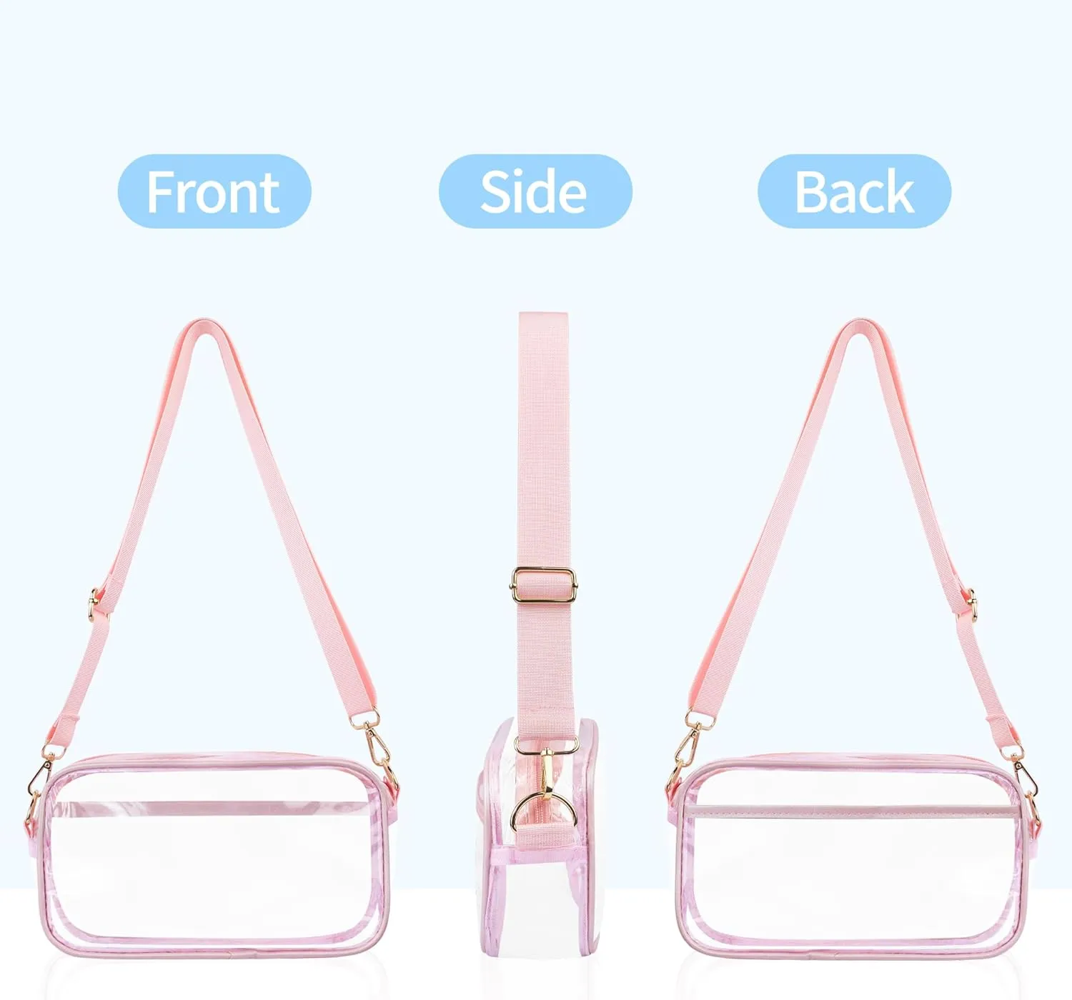 VOROLO Clear Crossbody Bag Stadium Approved See Through Purse Handbag,Small See Through Purse Handbag