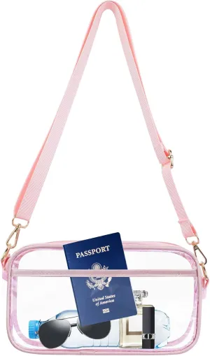 VOROLO Clear Crossbody Bag Stadium Approved See Through Purse Handbag,Small See Through Purse Handbag