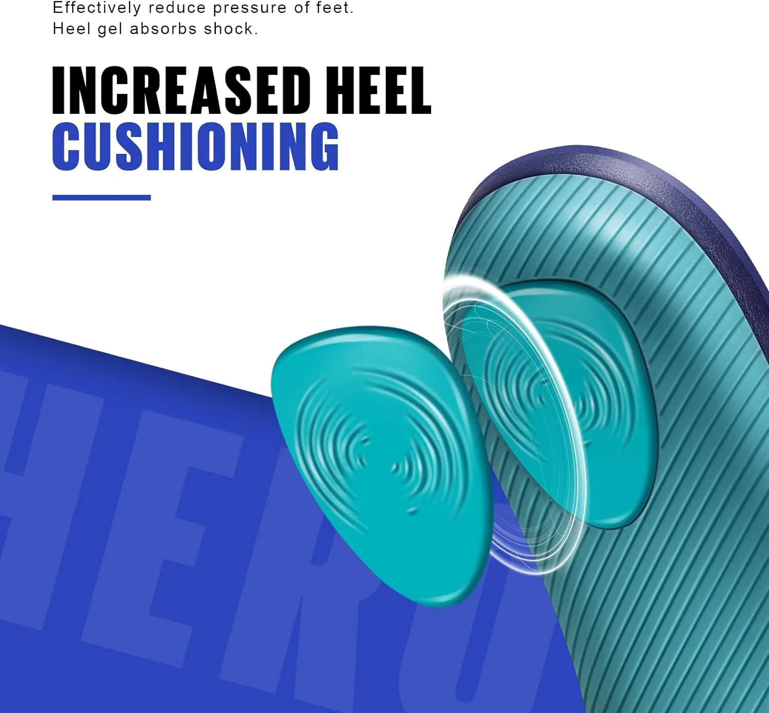 WALKHERO Medium Arch Support Insoles - Cushioning Orthotic Insoles, Plantar Fasciitis Inserts for Men & Women to Relieve Foot Pain and Provide Shock Absorption (Blue) Mens 7-7 1/2