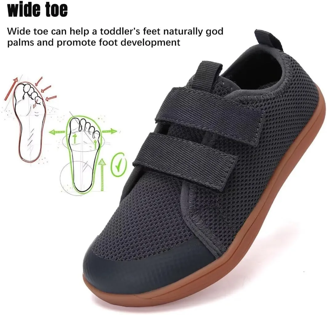 WateLves Toddler Little Kid Wide Barefoot The First Walking Shoes Girls Boys Breathable Lightweight Splay Naturally Minimalist Sneakers