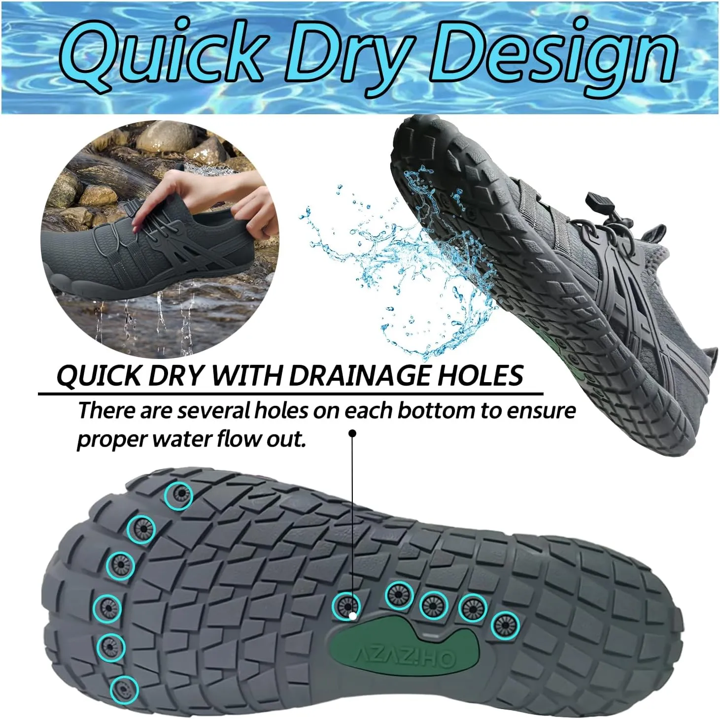 Water Shoes Women Quick-Dry Aqua Sock Barefoot for Beach Swim River Lake Pool Surfing Kayaking
