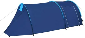 Waterproof Camping Tent for 4 Persons, Quick Setup and Breathable Design, Navy Blue/Light Blue