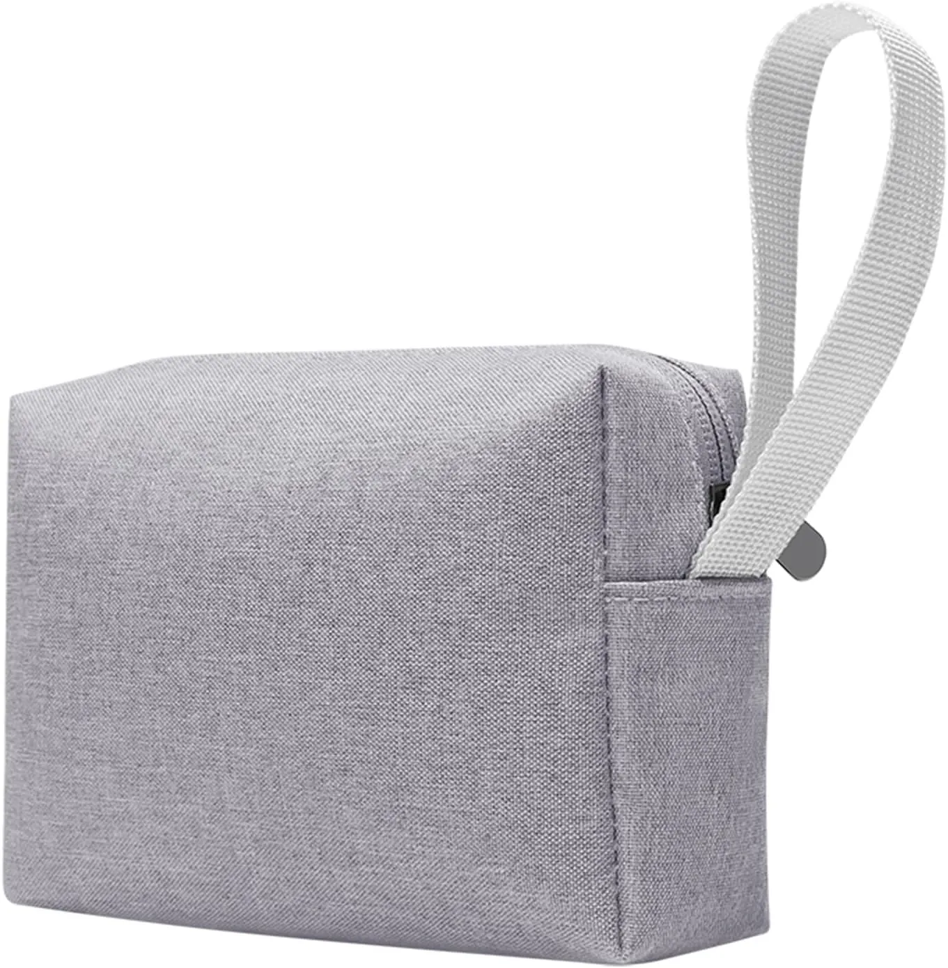 Waterproof Cosmetic Bag for Women | Soft Travel Makeup & Toiletry Organizer, Small Portable Storage for Makeup Products, Tissues, Electronics, USB Cables| Nylon, Durable & Stylish (Small-Grey)