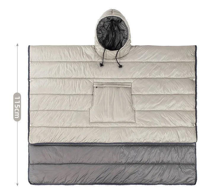 Wearable Outdoor Ultra-light Down Cotton Winter Thickened Cold Protection Cloak Sleeping Bag