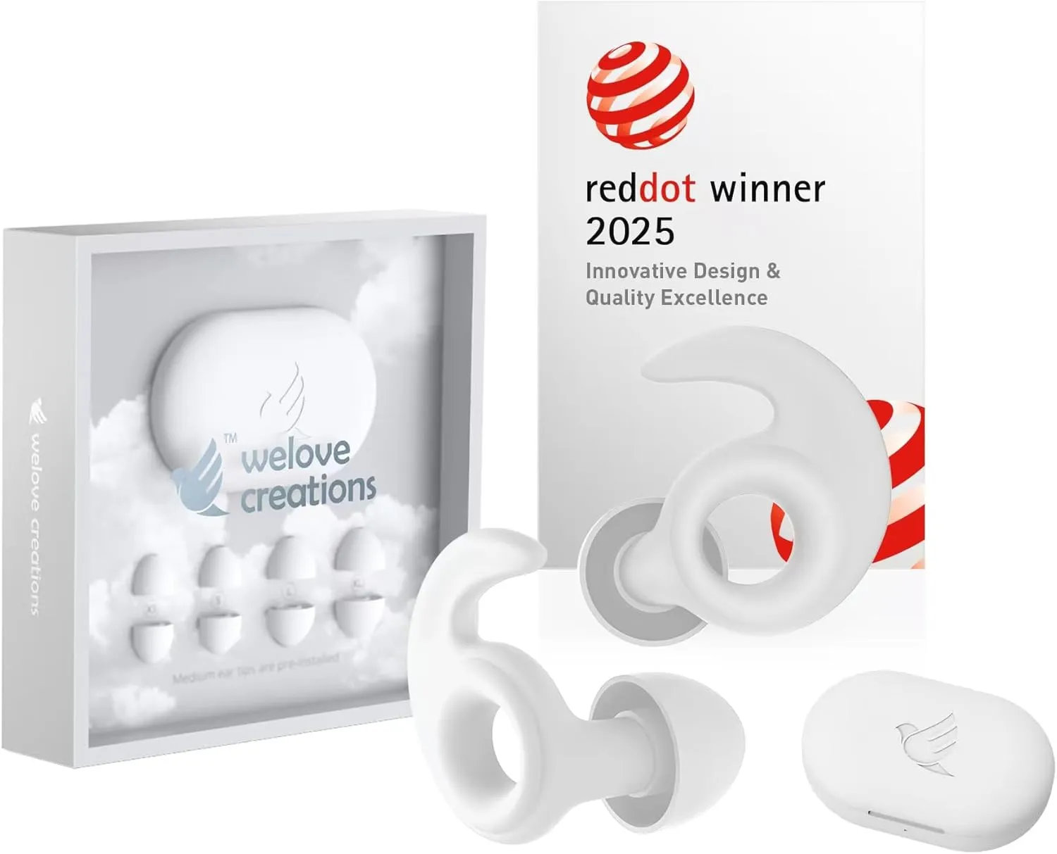 Welove Ultra-Comfy Ear Plugs with First-Ever UV Sanitizer—Reusable Earplugs for Sleep, Focus, Travel, and Noise Sensitivity |Hearing Protection |Customizable Fit | 18dB NRR Noise Reduction