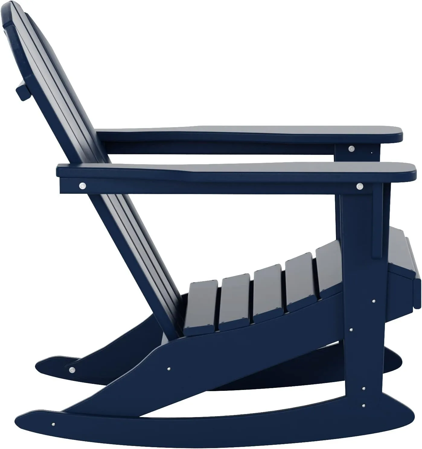 WestinTrends Malibu 2 Piece Set Outdoor/Patio Poly Adirondack Rocking Chairs (2 Seater), Navy Blue