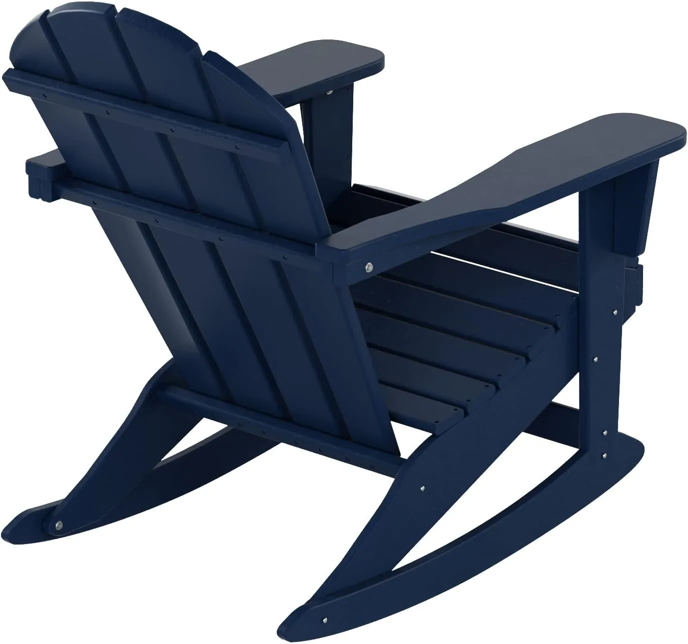 WestinTrends Malibu 2 Piece Set Outdoor/Patio Poly Adirondack Rocking Chairs (2 Seater), Navy Blue