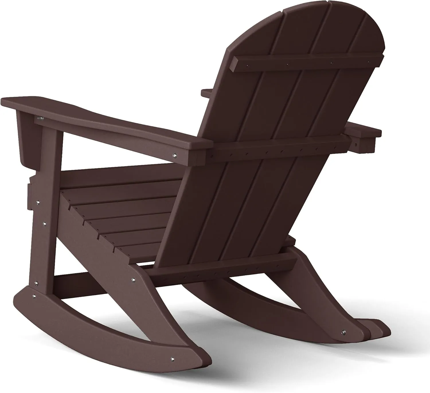 WestinTrends Malibu Outdoor/Patio Poly Adirondack Rocking Chair, Dark Brown