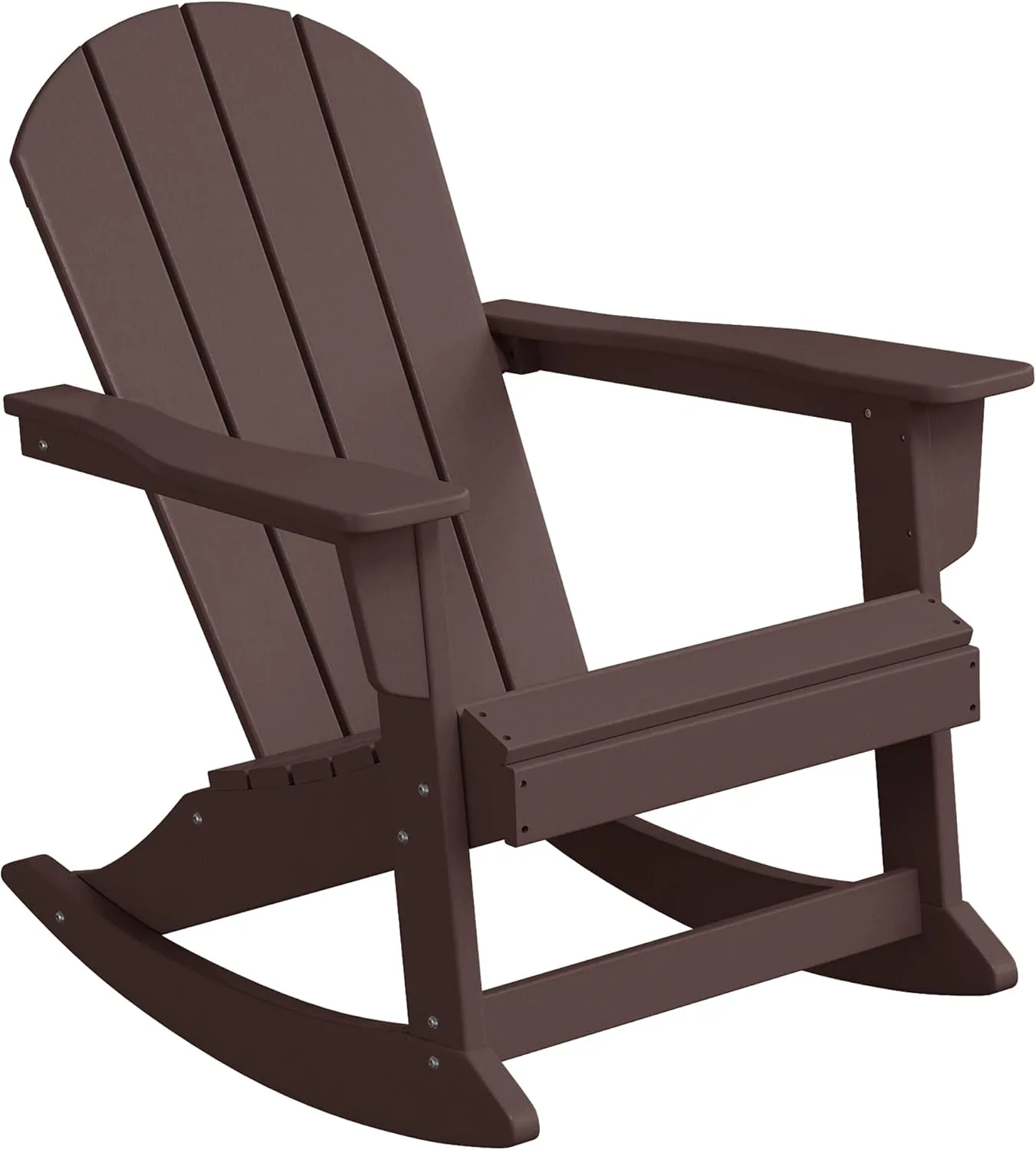 WestinTrends Malibu Outdoor/Patio Poly Adirondack Rocking Chair, Dark Brown