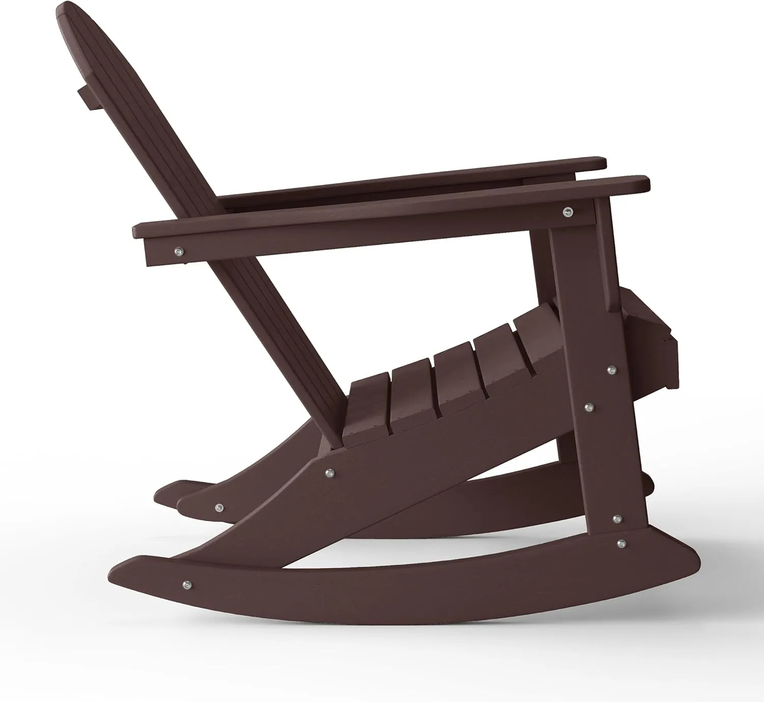 WestinTrends Malibu Outdoor/Patio Poly Adirondack Rocking Chair, Dark Brown