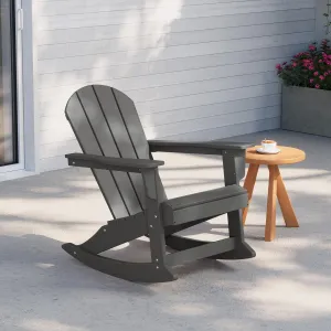 WestinTrends Malibu Outdoor/Patio Poly Adirondack Rocking Chair, Gray