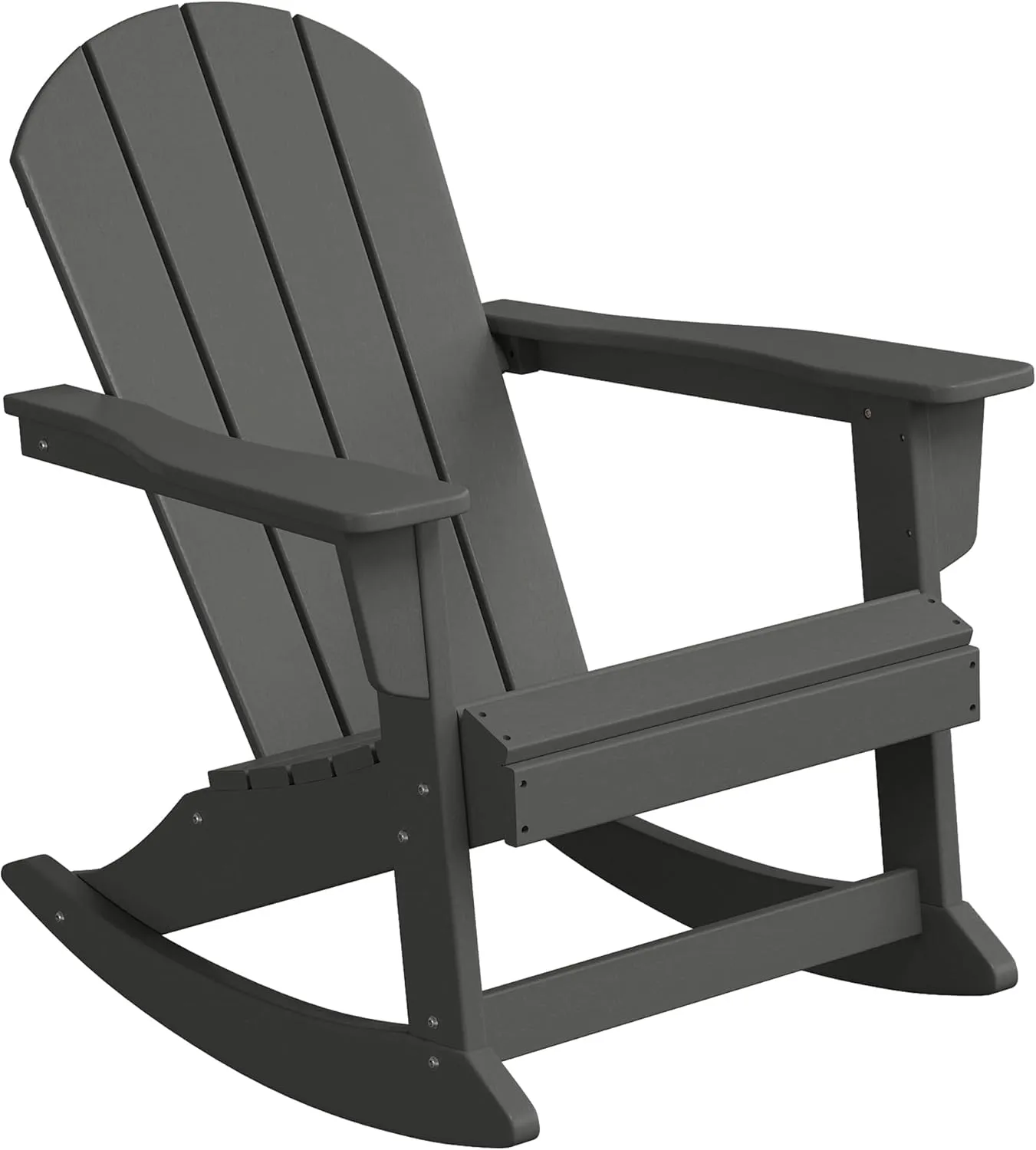 WestinTrends Malibu Outdoor/Patio Poly Adirondack Rocking Chair, Gray