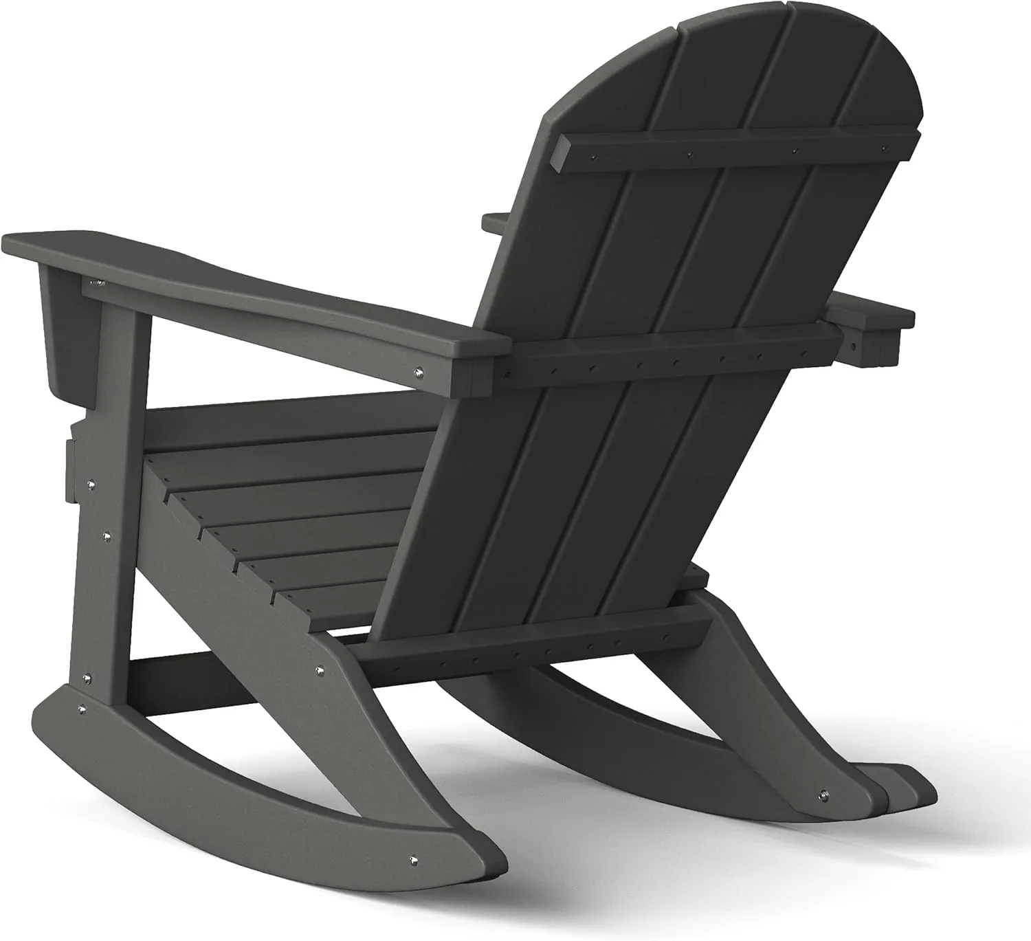 WestinTrends Malibu Outdoor/Patio Poly Adirondack Rocking Chair, Gray