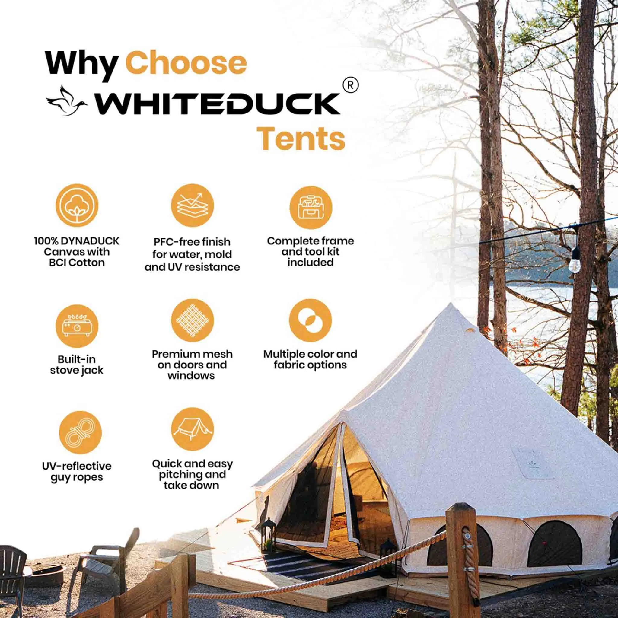 White Duck Outdoors Avalon Optimus 23' Canvas Bell Tent
