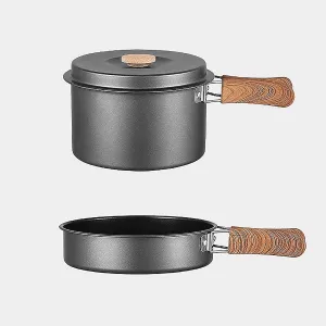 WHYATT Camp Cookware, Titanium Pot, Ultralight Portable Backpacking Pot with Lid and Foldable Handle, Camping for Outdoor Hiking Cooking