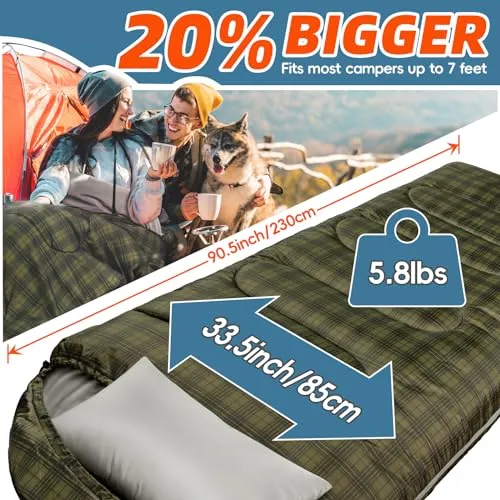Winter Sleeping Bag for Adults/Kids w/ Pillow-Cold Weather Sleeping Bag